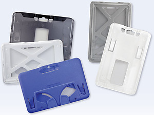 3-Card B-Holder ABS/Polycarbonate Rigid Plastic Holder, pack/50