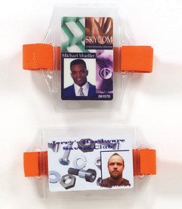 Clear Vinyl Arm Band Badge Holder (strap sold separately) - 100 per pack