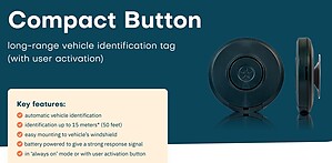 NEDAP 9567909 Compact Button Long-Range Vehicle Identification Tag, Preprogrammed