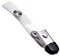 2 Hole Clip with Black Cushioned Tip and Clear Strap