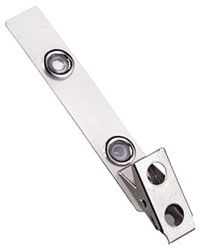 Strap Clip, clear Mylar strap and 2-Hole Nickel Plated Steel Clip