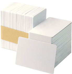 104523-117 Zebra white PVC cards, 15 mil with writeable back (500 cards)